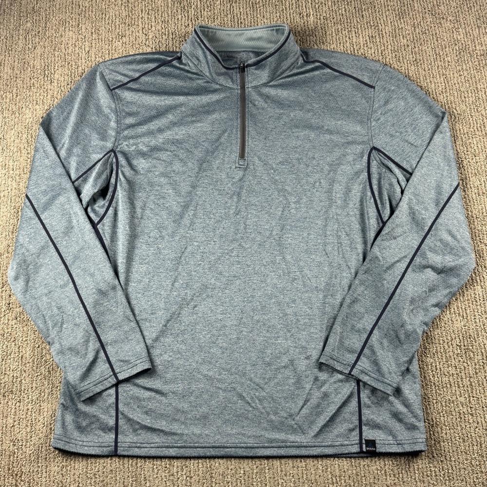Prana Mens XL Orion 1/4 Zip Pullover Sweater Long Sleeve Blue
